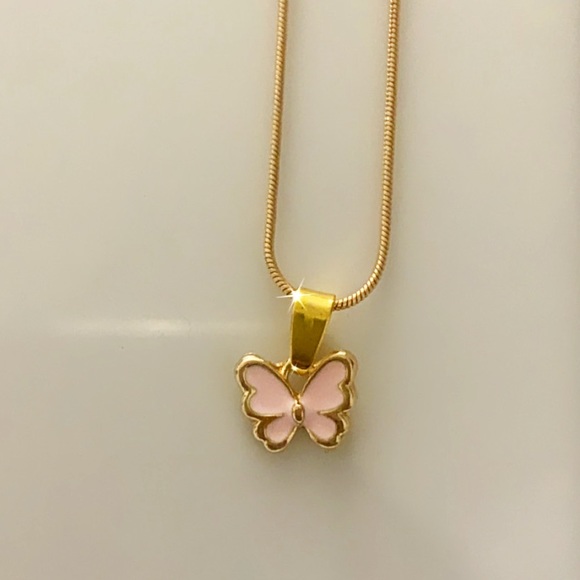 LAST ONE! pink butterfly gold plated necklace💫✨ - Picture 2 of 4